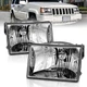 Fits 1993-1998 Jeep Grand Cherokee Crystal Chrome Main Kit Headlights 2Pcs