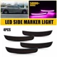 4pcs Led Side Marker Lights Smoke Lens Pink Purple For 2015-2022 Dodge Charger