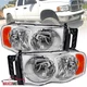 Headlights Fits 2002-2005 Dodge Ram 1500 03-05 Ram 2500 3500 Headlamps Pair L+R
