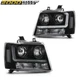 Clear/Black LED DRL Headlights Fit For 2007-2014 Chevy Avalanche Tahoe Suburban