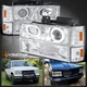 Fits 94-98 GMC C/K C10 Sierra Yukon LED Halo Projector Headlights+Bumper Lamps