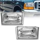 Pair Headlights Assembly Chrome For 1999-2004 Ford F250 F350 F450 Super Duty