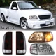 Chrome Headlights+Smoke Tail Lights Assembly For 1997-2003 Ford F-150 Left+Right