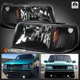 Fits 1993-1997 Ford Ranger 1PC Style Black Headlights+Corner Signal Lamps 93-97