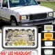 For Chevy S10 Blazer 1994-1997 4x6 inch LED Headlight Hi-Lo Sealed Beam Halo DRL
