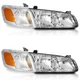 Pair Headlights Assembly For 2000-2001 Toyota Camry Halogen Chrome Headlamps