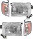 Headlights Kit With Corner Lamps For 2000-2001 Nissan Xterra Left and Right 4Pc