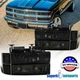 Fits 1994-1998 Chevy C10 C/K 1500 2500 3500 Headlights Front Corner Bumper Smoke