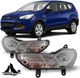 Pair Fog Lights Assembly Clear Lens Front Bumper Lamps For 2013-2016 Ford Escape