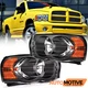 For 2002-2005 Dodge Ram 1500 2500 3500 Black Headlamps Headlight Left+Right Set