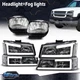 Fit For 2003-2006 Chevy Silverado LED DRL Clear Headlights + Bumper Fog Lights