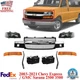 Front Grille + Signals & Head Light Kit For 2003-2021 Express / Savana 2500 3500