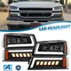 4pcs DRL LED Headlights DOT Bumper Marker Lamp For 2003-07 Chevy Silverado 2500