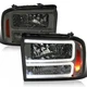 Fit 2005-2007 Ford F250 F350 F450 LED Tubes Headlights Smoke Lamps Left+Right