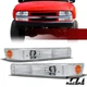 For 1998-2004 Chevy S10 Blazer/GMC Sonoma Chrome Amber Signal Bumper Lights Ks