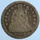 1851 P UNITED STATES US Silver SEATED LIBERTY Vintage Antique Dime Coin i111025