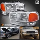 Fits 1999-2006 GMC Sierra 2000-2006 Yukon XL 1500 2500 Headlights+Bumper Lamps