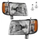 Pair Headlights For 1998 1999 2000 Nissan Frontier Headlamps w/Corner Lights