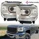 2 x Chrome Headlights For GMC Sierra 1500 2014-18&15-19 2500 3500HD White Corner