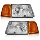 Pair Headlights For 2001-2011 Ford Ranger Amber Corner Signal Lamps Headlamps