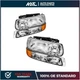 2x Halogen Headlights Assembly For 1999 2000 2001 2002 Chevy Silverado 1500 2500