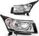 Pair Headlights Halogen For 2011-2015 Chevy Cruze Driver Passenger Headlamps