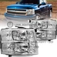 For 2007-2014 Chevy Silverado 1500 2500HD 3500HD Chrome Headlights LH+RH Sets For 2007-2014 Chevy Silverado 1500 2500HD 3500HD Chrome Headlights LH+RH Sets
