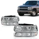 Chrome Headlight w/ Bumper Signal Lamps For 99-06 Chevy Silverado Suburban Tahoe