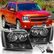 Clear Black Headlights with Bulbs For 2007-2014 Chevy Avalanche Tahoe Suburban