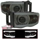 Smoke Projector Headlights Fits 2002-2005 Dodge Ram 1500 2500 3500 LED Tube Pair