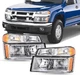 04-12 Chevy Colorado GMC Canyon Headlight Assembly 4pcs Chrome Housing Amber 04-12 Chevy Colorado GMC Canyon Headlight Assembly 4pcs Chrome Housing Amber