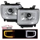 Projector Headlights Fits 2014-2015 GMC Sierra 1500 15-19 2500HD 3500HD LED Bar