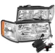FOR 97-99 CADILLAC DEVILLAC REPLACEMENT HEADLIGHTS LAMPS CHROME W/50W 6K HID KIT