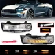 For 2018 2019 2020-2023 Ford Mustang LED Fog Lights w/DRL Squential Clear Lamps