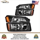 Black Fits 2002-2006 Chevy Avalanche 1500 2500 Left+Right Headlights Assembly