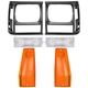 6PCS Headlight Bezel Door Side Marker Parking Light Lamp For Jeep Cherokee 91-96