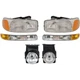 Headlight Kit For 2005-2006 GMC Sierra 1500 Left and Right Clear Lens Halogen