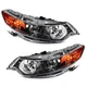 Pair Headlights Assembly For 2009 2010-2014 Acura TSX Black Housing Headlamp