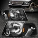 FOR 02-05 FORD EXPLORER 4PCS BLACK HOUSING HEADLIGHTS AMBER CORNER SIGNAL LAMPS