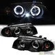 Blk 1999-2001 BMW E46 3-Series Sedan 323i 328i 330 LED Halo Projector Headlights