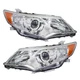 Silscvtt Headlights For Toyota Camry 2012-2014 Chrome Housing Halogen Type LH+RH