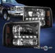 FOR 1999-2004 FORD F250 F350 F450 SUPERDUTY LED REPLACEMENT BLACK HEADLIGHT LAMP