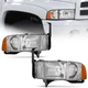 Pair Headlights Assembly Chrome For 1994-2002 Dodge Ram 1500 2500 3500 Headlamps