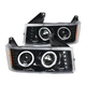 Jet Black Fits 2004-2012 Chevy Colorado Canyon Led Halo Projector Headlights L+R