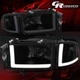 PAIR BLACK SMOKED CLEAR SIDE LED DRL HEADLIGHT FOR 1994-2002 DODGE RAM 1500-3500