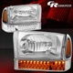 CHROME AMBER LED SIGNAL HEADLIGHT FOR 1999-2004 FORD F250 SUPER DUTY/EXCURSION