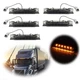 Smoked Amber 6 LED Cab Marker Top Signal Lights Set Of 5 for Volvo VN/VNL 2003+