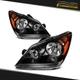 Pair Halogen Headlights Assembly For 2005-2010 Honda Odyssey 3.5L Black Housing