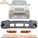 Front Bumper Cover &Parking Light Left and Right For 2002-2004 Jeep Liberty  3pc