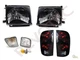 Black Headlights + Clear Front Signal + Tail Lights For 98-00 Toyota Tacoma 4WD